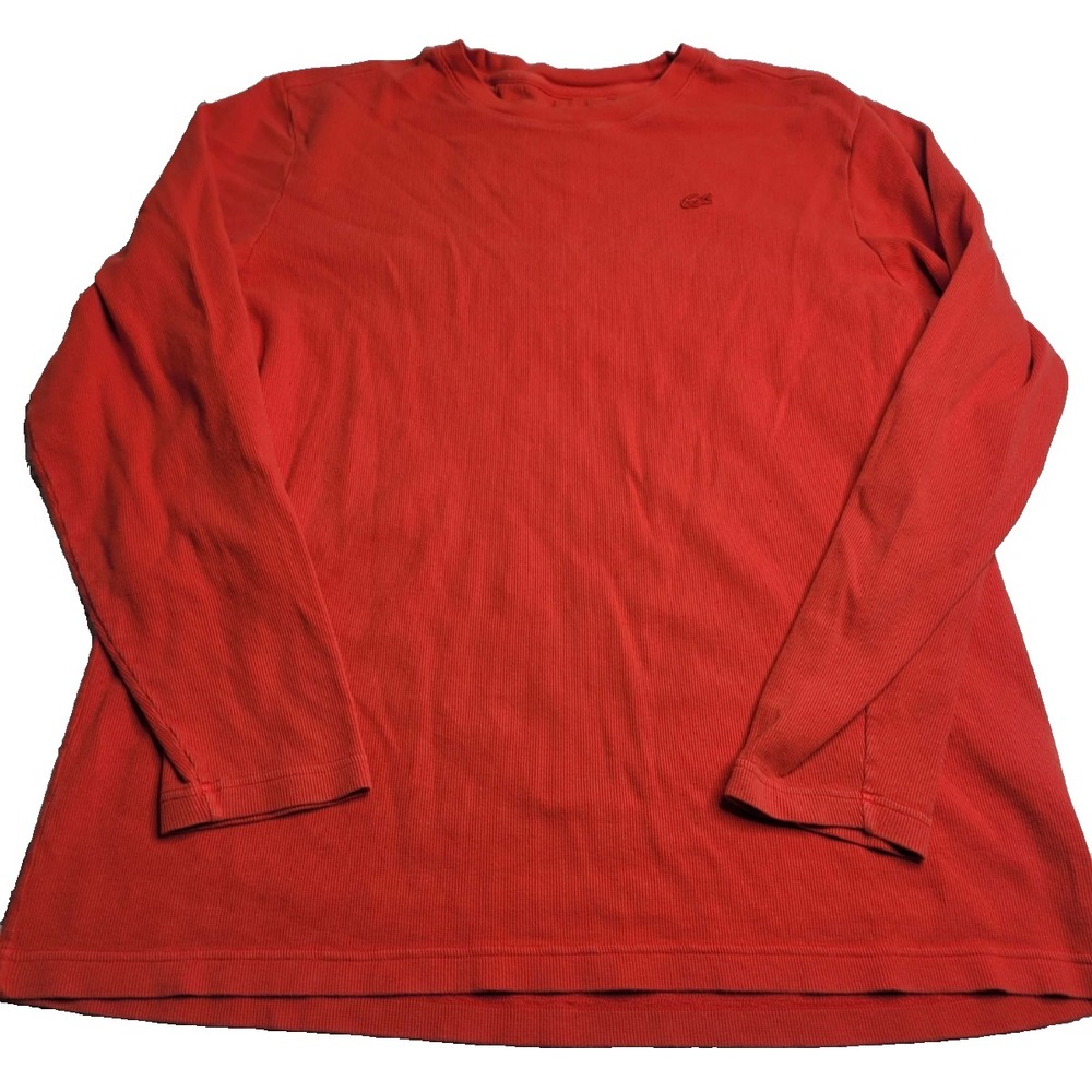 Lacoste Red/Orange Waffle Knit Long Sleeve‎ Men's 8